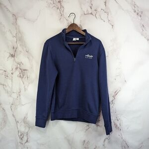 Alaskan Airlines Sweater Mens Medium Blue Employee Uniform Zip Alaska